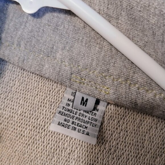 New Funnel neck Full Zip up Sweatshirt womens M Heather Gray Terry knit HighNeck - Picture 11 of 11